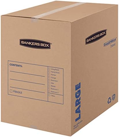 Bankers Box Smoothmove caixas de movimento básico, grandes, 18 x 18 x 24 polegadas, 7 pacote