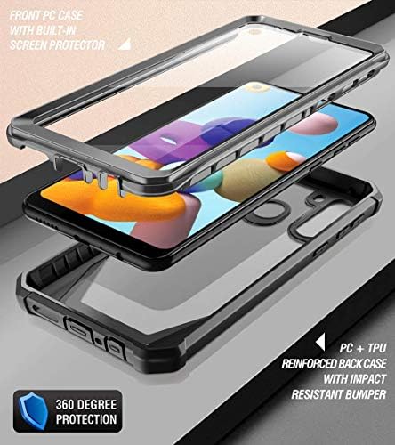 Caso da série Poetic Guardian para o caso Samsung Galaxy A21 [USA Verison], capa de para-choque híbrida