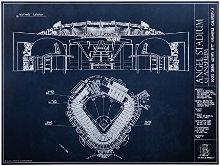 Angel Stadium de Anaheim - Impressão ao estilo de planta