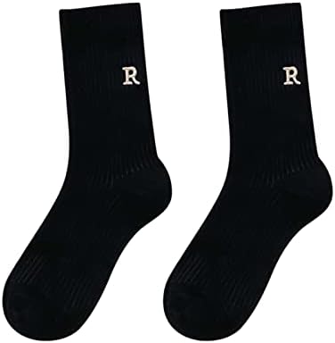 Letra feminina Bordado Meias fofas Imprimir meias curtas Meias de tornozelo para presentes confortáveis ​​atléticos para meias frias homens