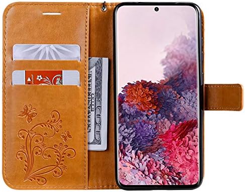 MEIKONST CASO PARA GALAXY S9 Plus, Moda Retro 3D Butterfly Relessed PU Leather Book Style Wallet