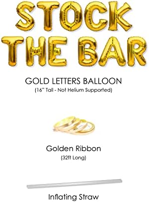 Partyforever Stock The Bar Balloons Banner Gold Party Decorations Sign