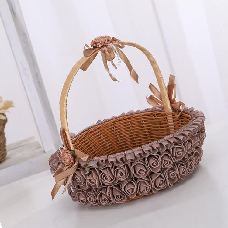 Doubao Wedding Lace Flower Cestas, cestas de doces festivas, cestas de armazenamento tecidas à mão, ornamentos