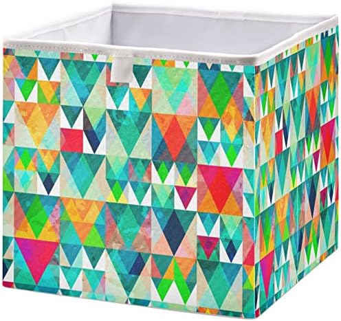 Triângulo de aquarela de armário VISESUNNY com caixa de armazenamento Grunge Bins de tecido para organizar