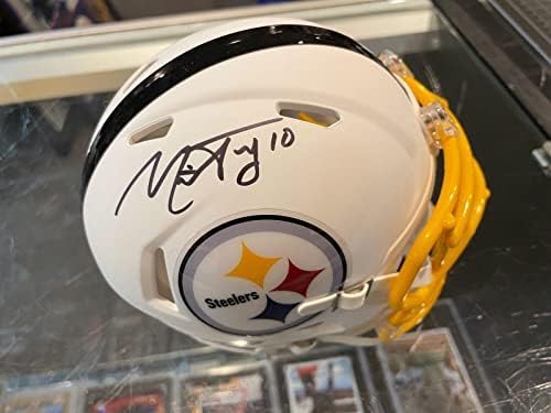 Mitch Trubisky White Pittsburgh Steelers assinado Mini capacete Auto PSA - Capacetes NFL autografados