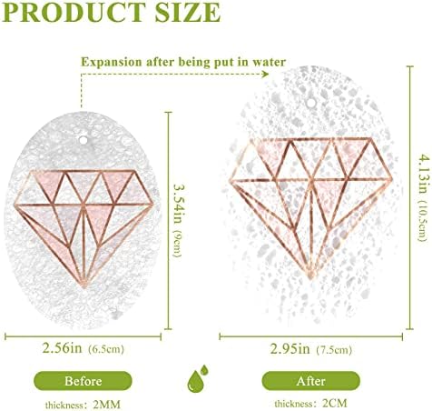 Alaza geométrica Diamante de ouro rosa em mármore esponjas naturais Esponja de celulares de cozinha para louça para lavar banheiros e limpeza doméstica, não-arranhões e ecológicos, 3 pacote