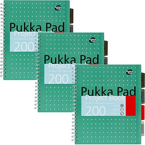 Pad Pad, 5 notebook em espiral de 5 discos com divisores reposicionáveis ​​- 200 páginas de papel 80gsm com bordas