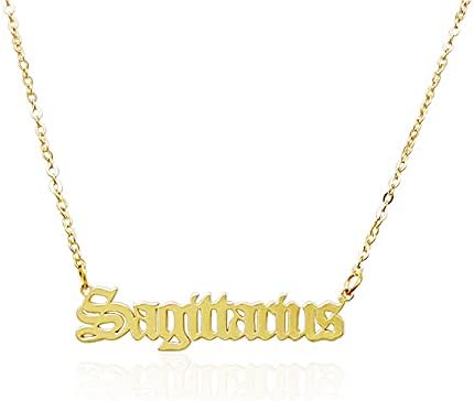 Carta de aço inoxidável de ouro H&Z 12 Colar zodíaco Mulheres jóias de colar de garganta de cadeia de constelação