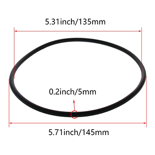 Bettomshin 10pcs Nitrile Ring Rings, 145mm OD 135mm Id 5mm Largura, métrica de vedação de buna-nitrila arruela