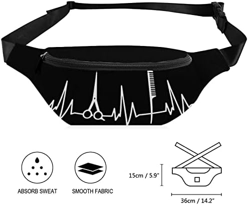 Saco de cinto de batimentos cardíacos para homens para homens Moda Saco de cintura Crossbody Bag com cinta ajustável para escritório de viagens
