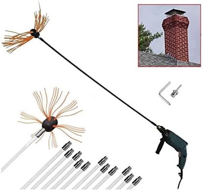 Kits de barra de escova de varredura de varredura Ningmengfeng, kits de limpeza de chaminés elétricos rotativos