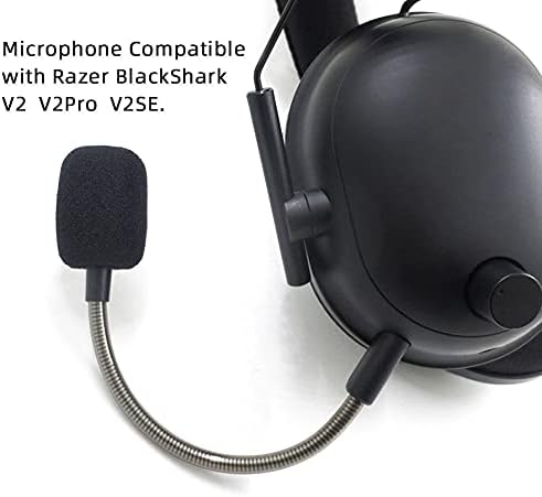 Microfone Meijunter Compatível com Razer Blackshark V2/V2 Pro/V2 SE fone de jogo de jogo - 3,5 mm de adaptador destacável Mic.