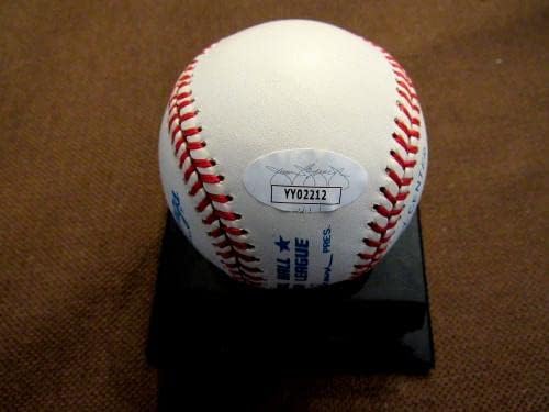 Mickey mantle ny yankees hof assinado automático vintage oal beisebol jsa lt beleza base - bolas