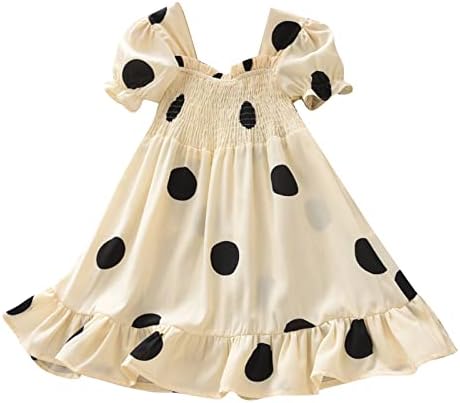 Vestidos Baby Polka Dot Sleeves Puff Toddler Party Ruffle 1-7y Girls Princesa Toddler Toddler Vintage