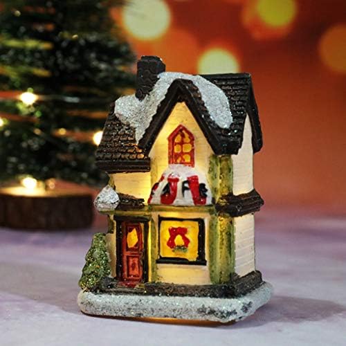 Boddenly Móveis Miniatura LED House Creative Gifts House Resina Decorate Decoração de Natal e Hanges Blue and