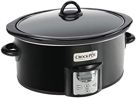 Crock-Pot 4 2091290 Capacidade de quart Capacidade de contagem inteligente do timer do timer lento Small Kitchen Appliance, preto