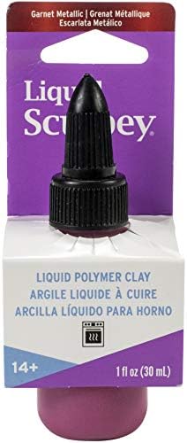 Liquid Sculpey® Liquid Polymer Bake Clay, Garnet Red Metallic, 1 oz. Garrafa, ótima para jóias, férias,