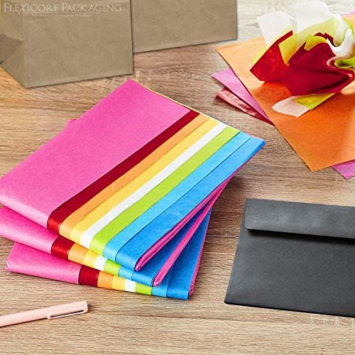 Embalagem Flexicore | PIN Stripe & Polka Dot Gift Wrap Paptle | Tamanho: 15 polegadas x 20 polegadas | Conde: 30 folhas | Cor: laranja | Artesanato DIY, arte, embrulho, decorações