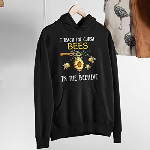 Cenluxy Bee Hoodie Outerwear Presentes de Natal, capuz de abelha para amantes de abelha, capuz