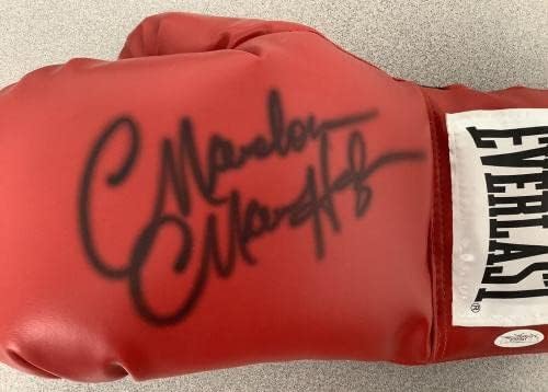 Marvilous Marvin Hagler assinou a luva de boxe Everlast Champion Autograph Hof JSA - luvas de boxe autografadas