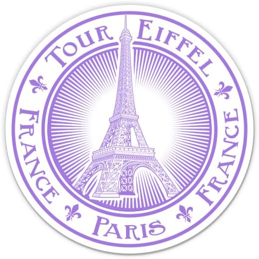 Paris Travel Stamp France - adesivo de vinil de 3 - para laptop de carro para laptop panela - decalque à prova d'água