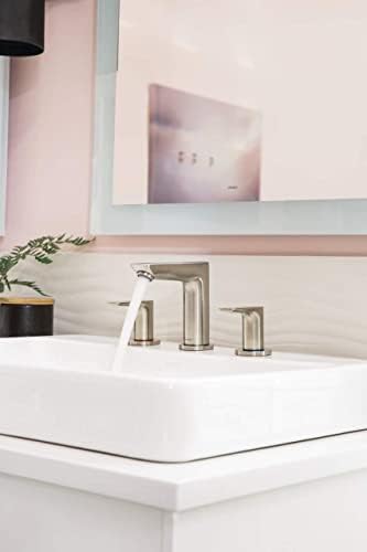 Hansgrohe Talis e Modern Easy Instale fácil limpo limpo de duas mãos de 3 polegadas Torneira de pia de banheiro de 5 polegadas de altura em níquel escovado, 71733821