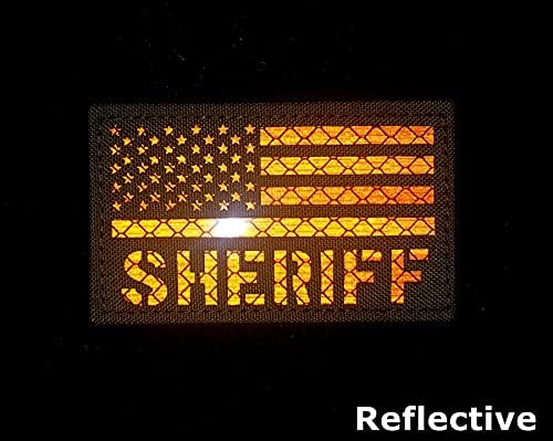 2x3.5 Patch do xerife reflexivo dos EUA bandeira americana para chapéu tático tático Caps.