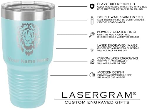 Lasergram de 30 onças de caneca de copo isolada a vácuo, pinguim, gravura personalizada incluída
