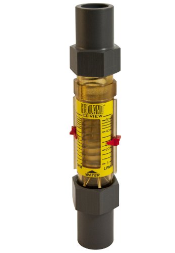 Hedland H619-075-R EZ-View Ometer, polifenilsulfona, para uso com água, faixa de fluxo de 30,0 a 280,0 lpm, solda de soquete de 2