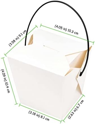 Taicheut 100 pacote 26oz chineses retiram caixas, Kraft branco retire a caixa com manipulação