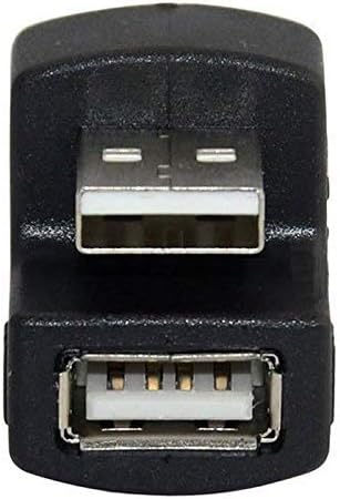 Cy USB 2.0 Um adaptador de extensão para fêmea em ângulo reto angular 90 180 graus preto