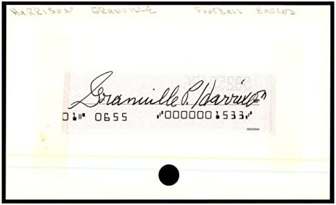 Granville Harrison assinou o corte no cartão de índice 3x5 Autograph Eagles Miss. St. 87546 - NFL Cut Signature