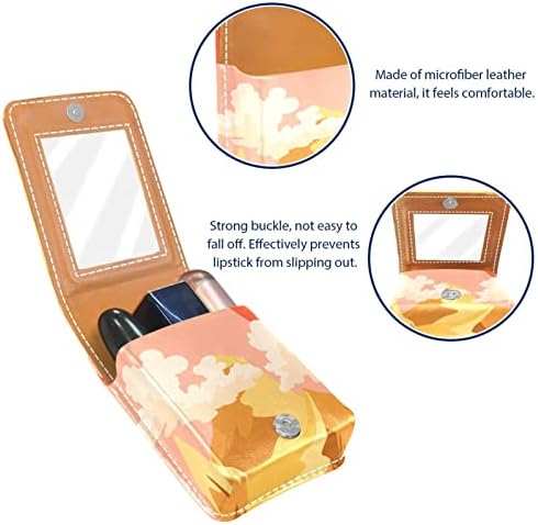 Bolsa de batom de batom de maquiagem de oryuekan com espelho portátil de armazenamento de batom