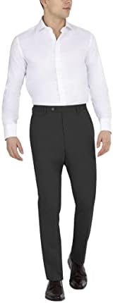 Calças de terno masculino DKNY, Black Solid, 38W x 30L