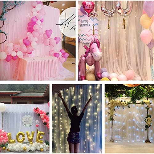 Tinton Vida 9,9ft x 9,9ft Duas camadas Tulle Backdrop Curtins for Party Wedding Baby Charf -Birthday