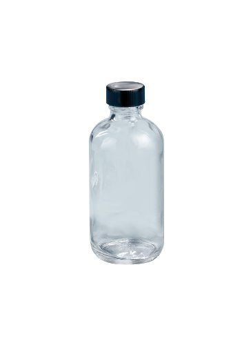 Kimble tipo III Soda-Lime Lime Clear Maldra estreita Boston Bottle com tampas de celulose/vinil, capacidade