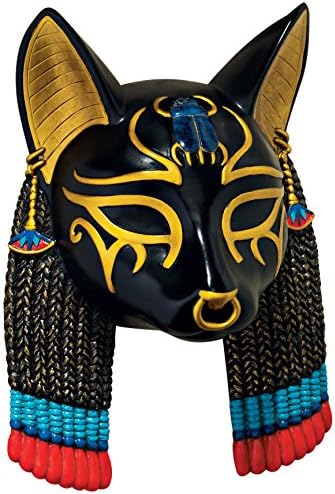 Design Toscano Máscara da deusa egípcia antiga escultura de parede Bastet, colorida