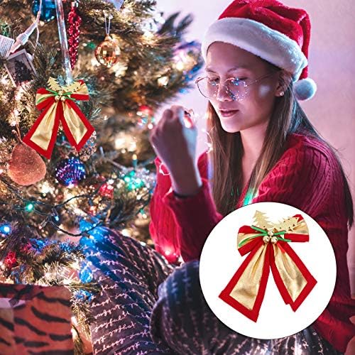 ABAODAM 2PCS Christmas Bowknot Decorative Bows Garland Acessory Pingants for Christmas Decoration