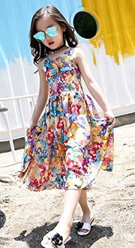 Macacão de vestido de estampa floral de praia de Boho Beach para crianças Girls Summer Casual Casual Ponts