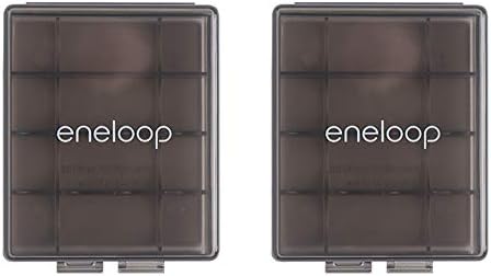 Eneloop Panasonic BQ-CASEK2SA Pro Battery Storage Casos com capacidade de bateria 4AA ou 5AAA, Obsidian