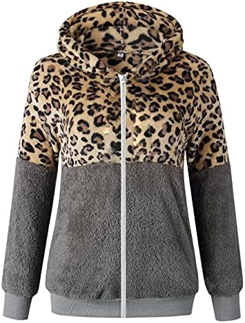 Jackets de lã de meninas de meninas de inverno impressão de leopardo