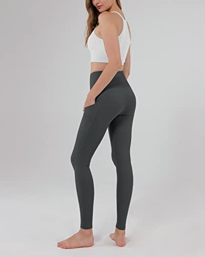 Leggings de ioga com cintura alta feminina ODODOS com bolsos, controle de barriga não ver através do treino atlético Running Yoga calças