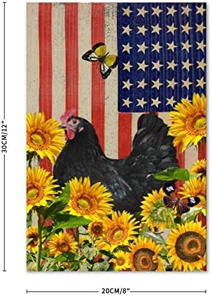 Dia do estilo vintage Paletes de madeira Independence Day decore o galo dos animais de fazenda Bandeira
