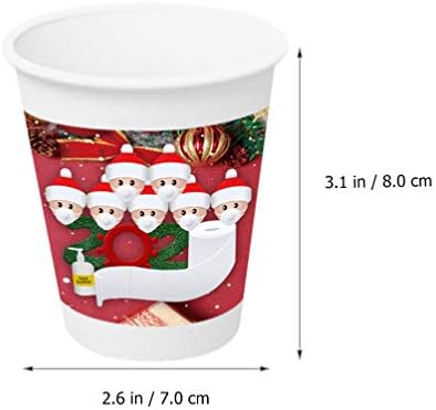 Copas de papel doiTool 6pcs Christmas descartável Copo de papel personalizado Romances de quarentena Sobrevivência