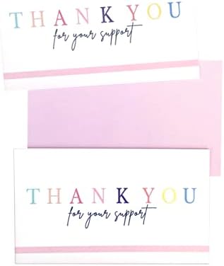 RXBC2011 Obrigado por seus cartões de suporte, obrigado pelo seu pacote de cartão de compra Inserir para o pacote de negócios on -line de 100 rosa
