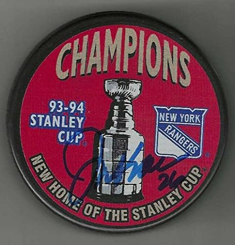 Joe Kocur assinou o New York Rangers 1994 Stanley Cup Campeão Puck - Pucks autografados da NHL