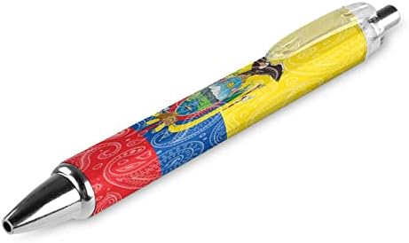 Bandeira do Equador do Paisley canetas de canetas retráteis de canetas azuis, pacote liso de 0,5 mm de 1/2/4 4 pcs