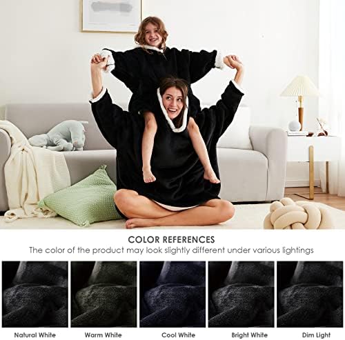 Hoodie de cobertor vestível eheyciga para homens e crianças, o moletom com capuz de manto que quente e macio e macio reversível