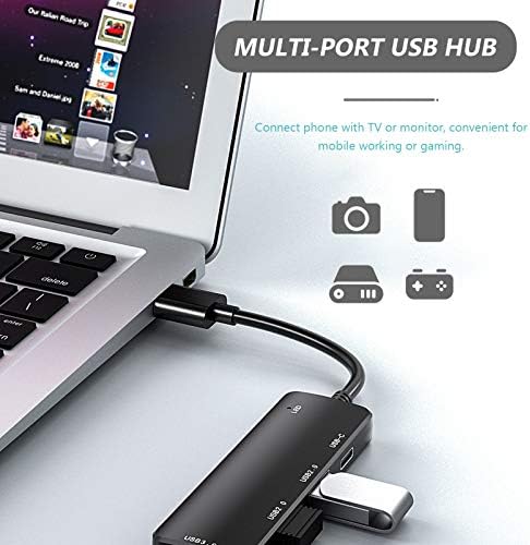 Solustre USB Charging Hub 3pcs Portas Multifunction Dados do Tipo USB Tipo- Adaptador de vídeo Transferência