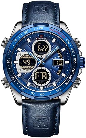 Naviforce Military Digital Watches Analog Quartz Imper impermeável Sport Sport Multifuncional Leather Watchwatch
